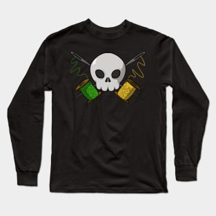 Tailors crew Jolly Roger pirate flag (no caption) Long Sleeve T-Shirt